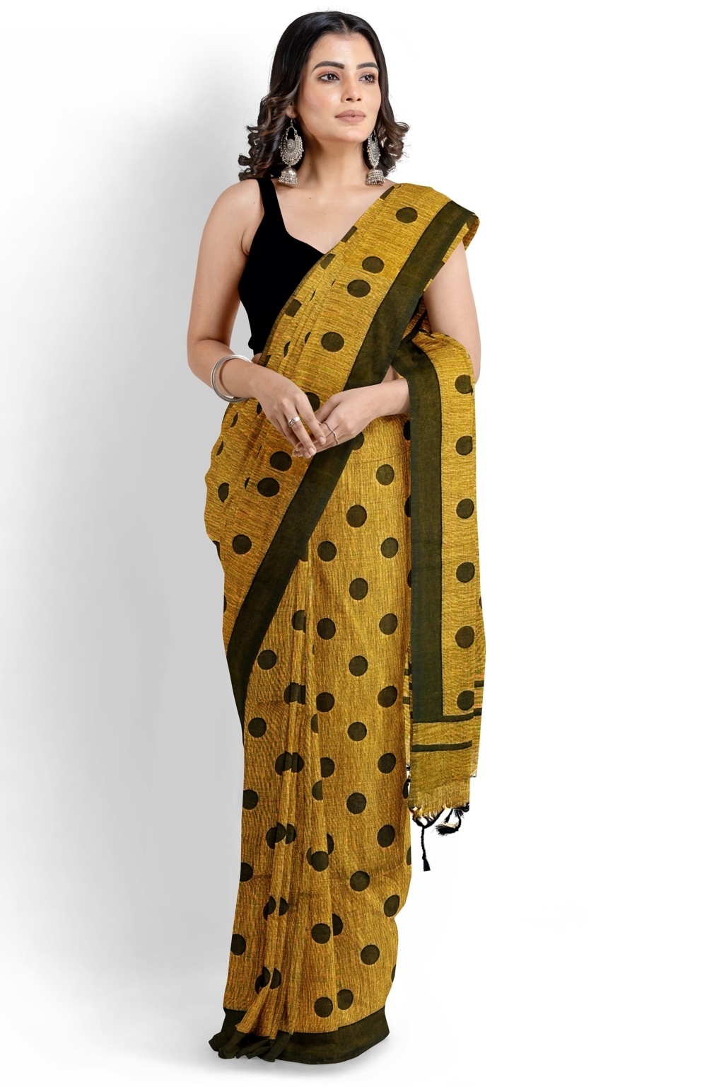 Brown Pure Cotton Tip Hand Loom Saree (1303)